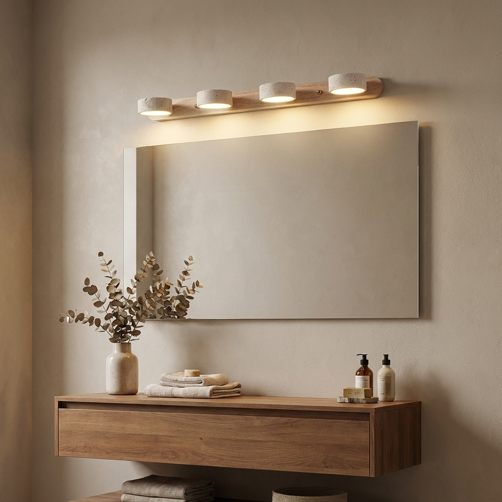 Natural Travertine Stone Dual Spot Wall Lamp