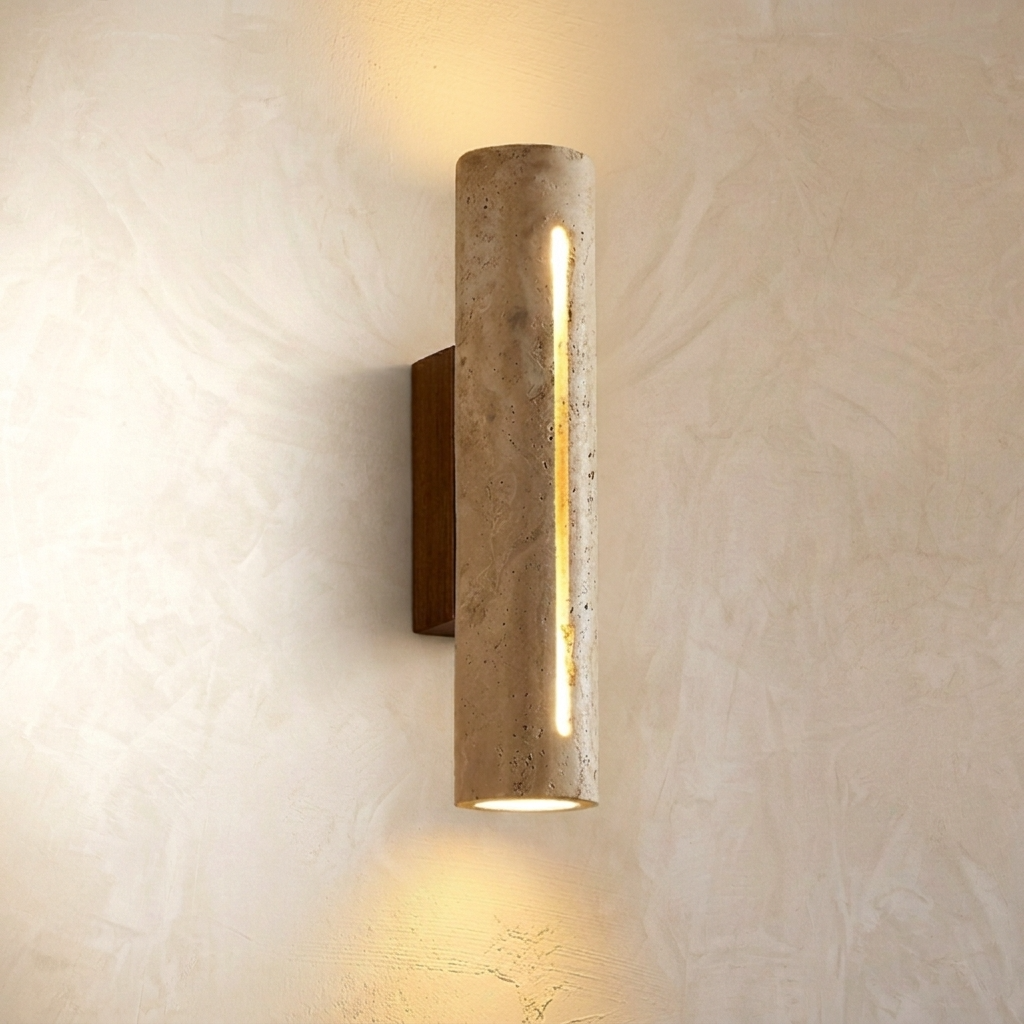 Natural Travertine Stone Linear Wall Lamp