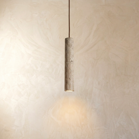 Natural Travertine Stone Slim Linear Pendant Light