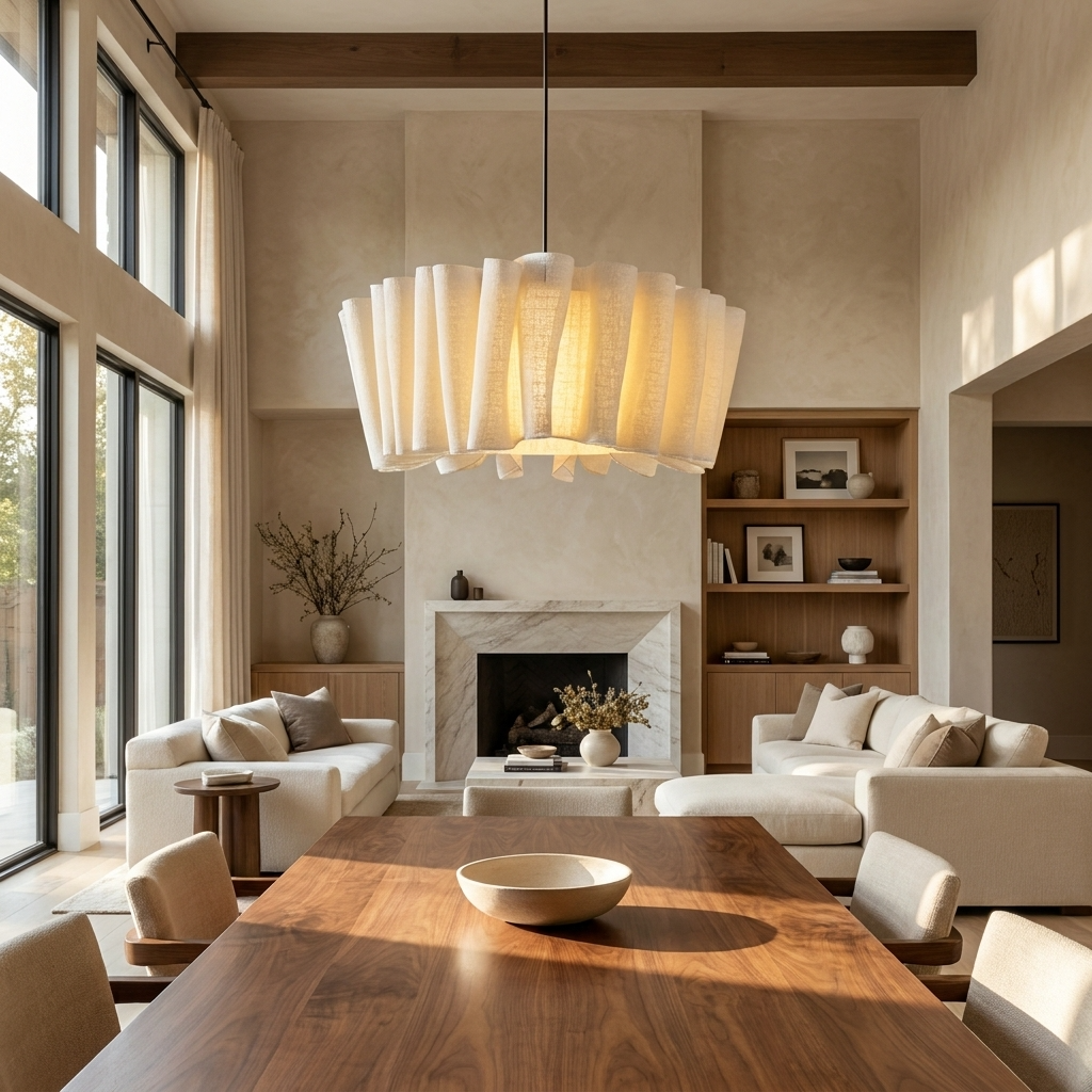 Pleated Fabric Handmade Pendant Light