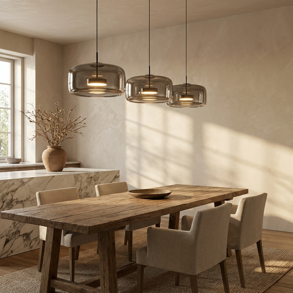 Smoked Glass LED Pendant Light